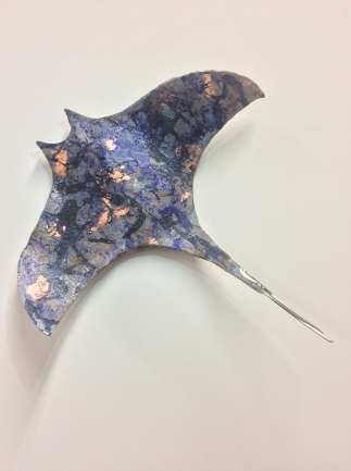 Wall-mounted Manta Ray, approx 30cm across, 2016